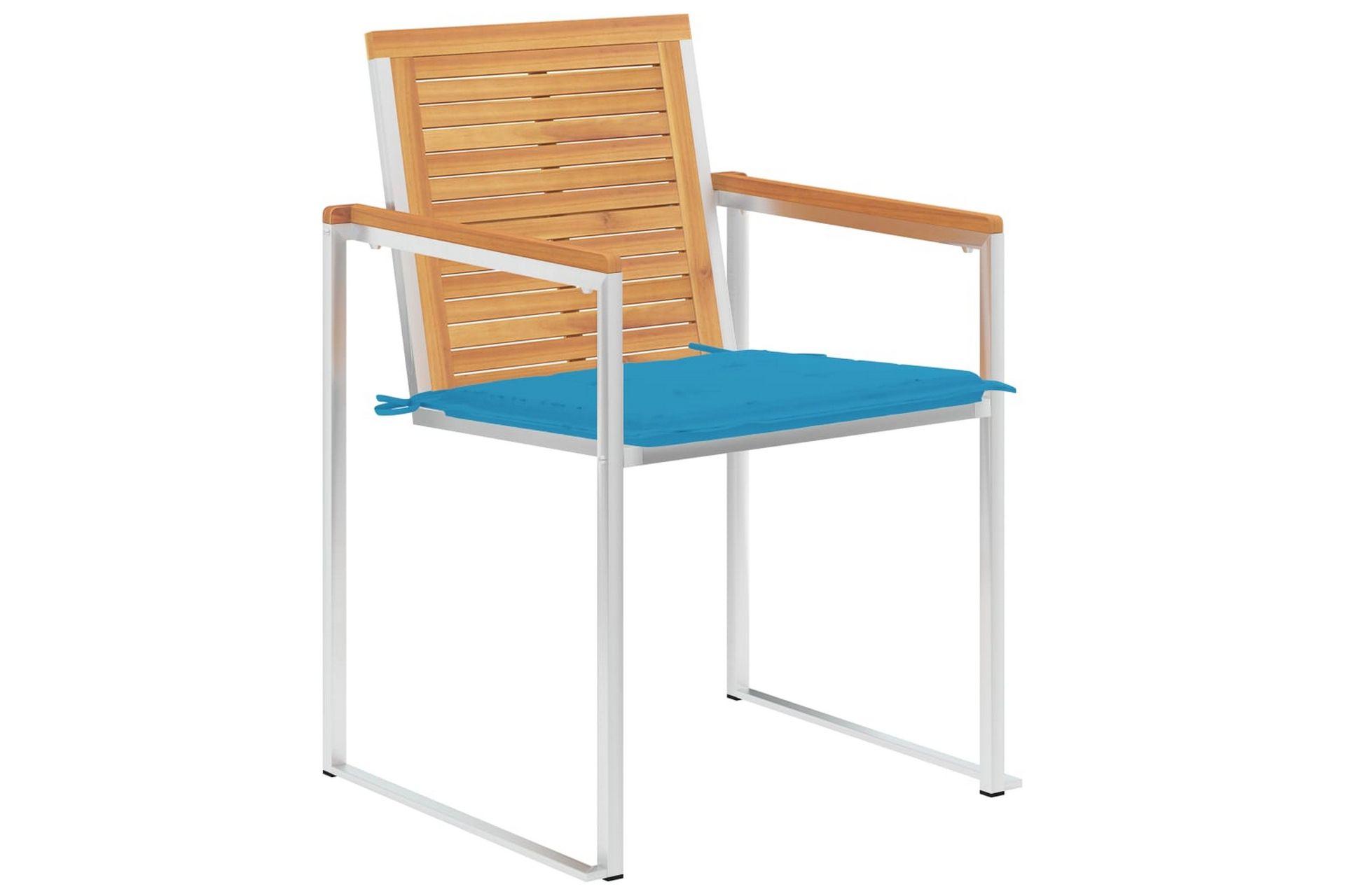 Havestole Med Hynder 2 Stk. massivt teaktræ og Stål - Brun - Havemøbler - Balkon - Balkonmøbler - Altanstole