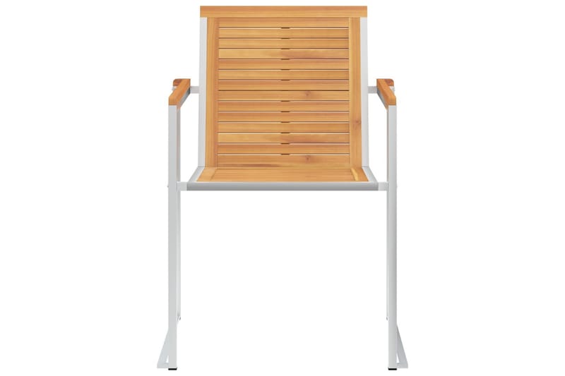 Havestole Med Hynder 2 Stk. massivt teaktræ og Stål - Brun - Havemøbler - Balkon - Balkonmøbler - Altanstole