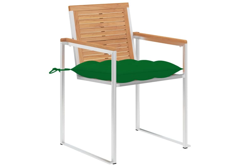 Havestole Med Hynder 2 Stk. massivt teaktræ og Stål - Brun - Havemøbler - Balkon - Balkonmøbler - Altanstole