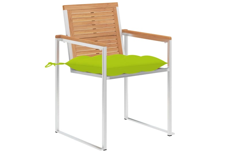 Havestole Med Hynder 2 Stk. massivt teaktræ og Stål - Brun - Havemøbler - Balkon - Balkonmøbler - Altanstole