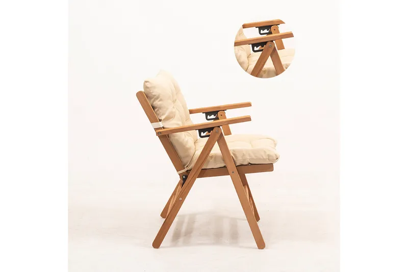 Narwani Skammel - Cream/Nature - Havemøbler - Loungemøbler - Loungestol udendørs