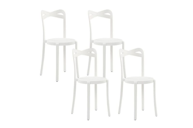 Stol 4 st hvid CAMOGLI - Hvid - Havemøbler - Balkon - Balkonmøbler - Altanstole