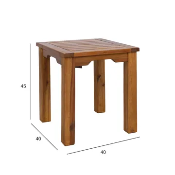 Bænk HOME4YOU Bord Fortuna 40x40x45 cm akacie - brun - Havemøbler - Balkon - Balkonmøbler - Altanborde