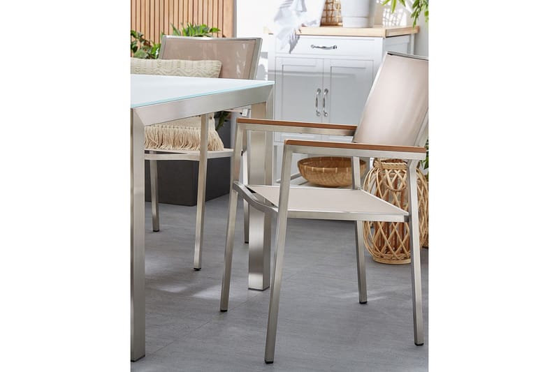 Bacoli Armstol - Beige/Sølv - Havemøbler - Balkon - Balkonmøbler - Altanstole