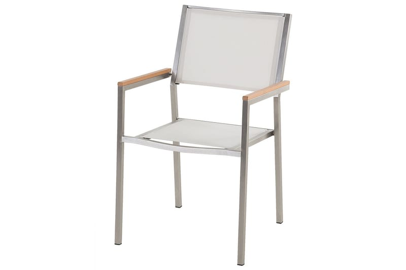 Bacoli Armstol - Hvid/Sølv/Brun - Havemøbler - Balkon - Balkonmøbler - Altanstole