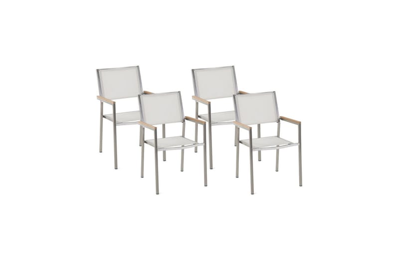 Bacoli Armstol - Hvid/Sølv/Brun - Havemøbler - Balkon - Balkonmøbler - Altanstole