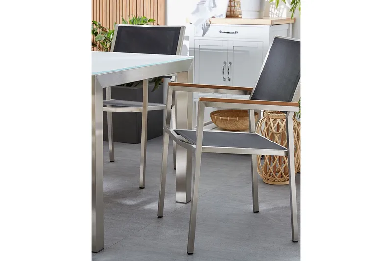 Bacoli Armstol - Sort/Sølv - Havemøbler - Balkon - Balkonmøbler - Altanstole