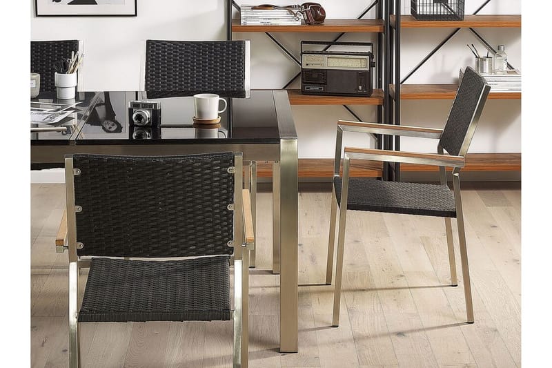 Bacoli Armstol - Sort/Sølv - Havemøbler - Balkon - Balkonmøbler - Altanstole