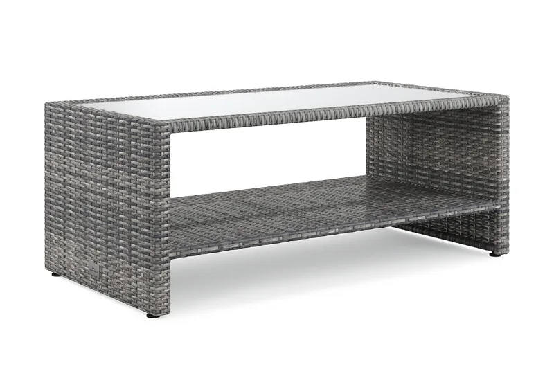 Bahamas Sofabord med Hylde 113 cm Udendørs Polyrattan, Grå