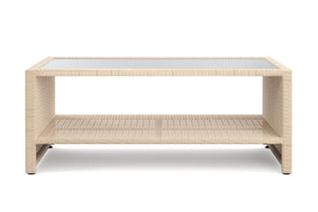 Bahamas Sofabord med Hylde 113 cm Udendørs Polyrattan - Beige - Havemøbler - Balkon - Balkonmøbler - Altanborde
