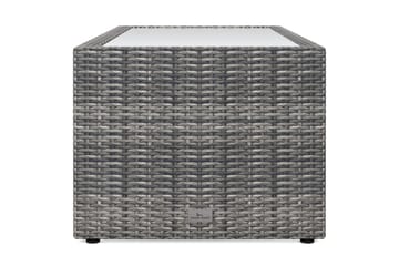 Bahamas Sofabord med Hylde 113 cm Udendørs Polyrattan - Grå - Havemøbler - Balkon - Balkonmøbler - Altanborde