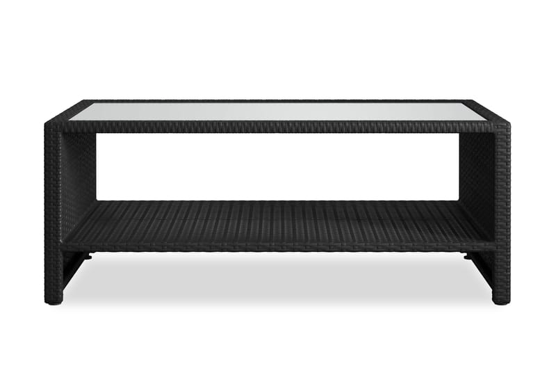 Bahamas Sofabord med Hylde 113 cm Udendørs Polyrattan - Sort - Havemøbler - Balkon - Balkonmøbler - Altanborde