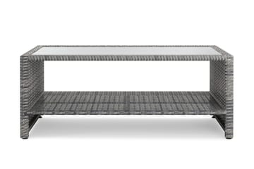 Bahamas Sofabord med Hylde 113 cm Udendørs Polyrattan - Grå - Havemøbler - Balkon - Balkonmøbler - Altanborde
