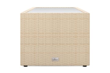 Bahamas Sofabord med Hylde 113 cm Udendørs Polyrattan - Beige - Havemøbler - Balkon - Balkonmøbler - Altanborde
