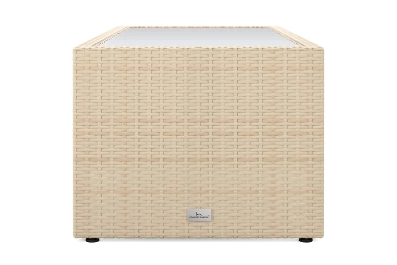 Bahamas Sofabord med Hylde 113 cm Udendørs Polyrattan - Beige - Havemøbler - Balkon - Balkonmøbler - Altanborde