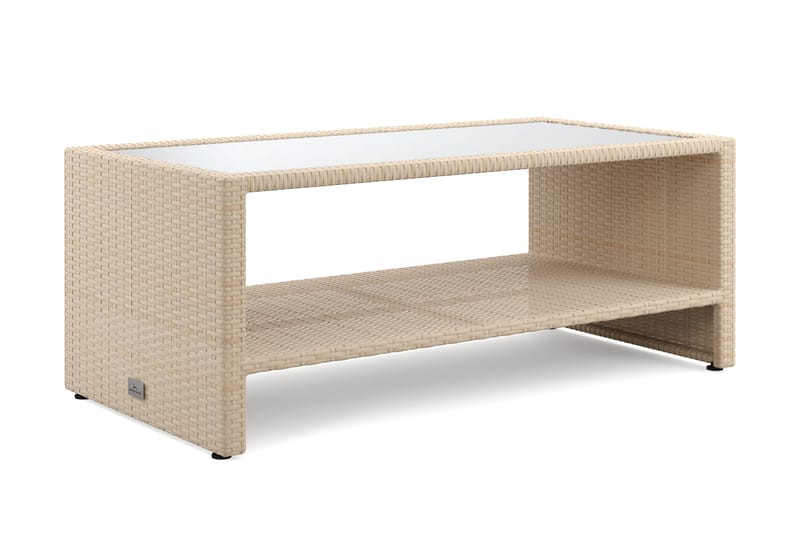 Bahamas Sofabord med Hylde Udendørs 113 cm Polyrattan, Sand