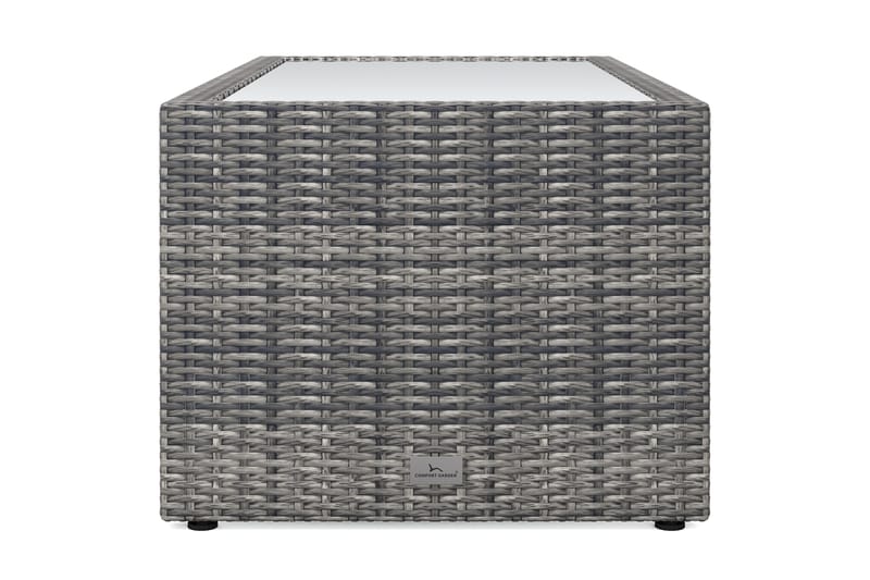 Bahamas Sofabord med Hylde Udendørs 113 cm Polyrattan - Grå - Havemøbler - Balkon - Balkonmøbler - Altanborde