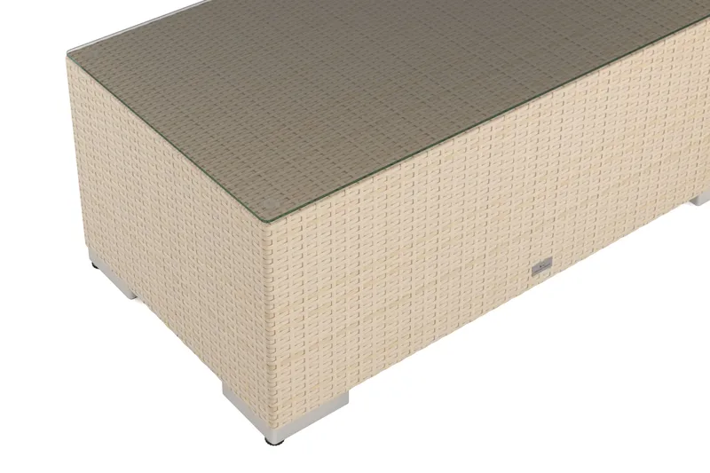 Bahamas Sofabord Udendørs 113x58 cm Polyrattan - Beige - Havemøbler - Balkon - Balkonmøbler - Altanborde
