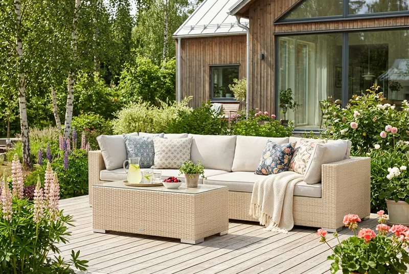 Bahamas Sofabord Udendørs 113x58 cm Polyrattan - Beige - Havemøbler - Balkon - Balkonmøbler - Altanborde