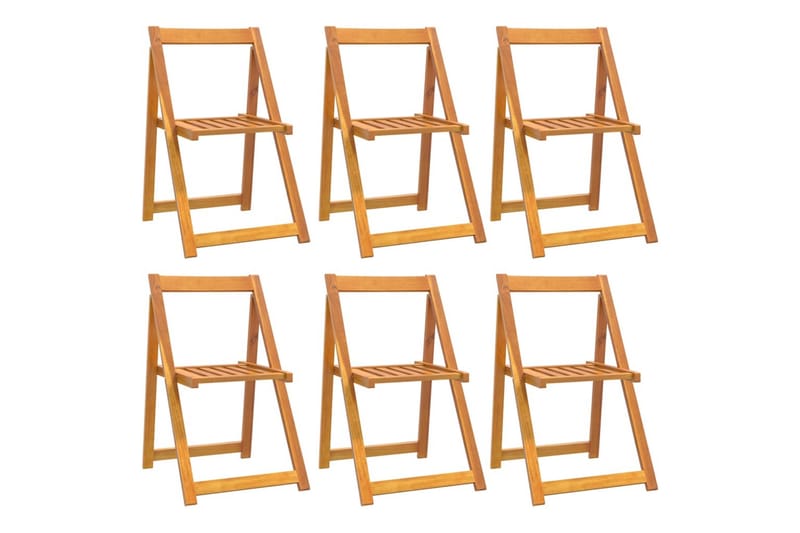 beBasic foldbare havestole 6 stk. massivt akacietræ - Brun - Spisebordsstole udendørs - Altanstole