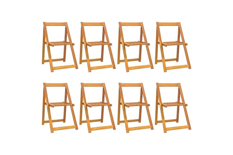 beBasic foldbare havestole 8 stk. massivt akacietræ - Brun - Spisebordsstole udendørs - Altanstole