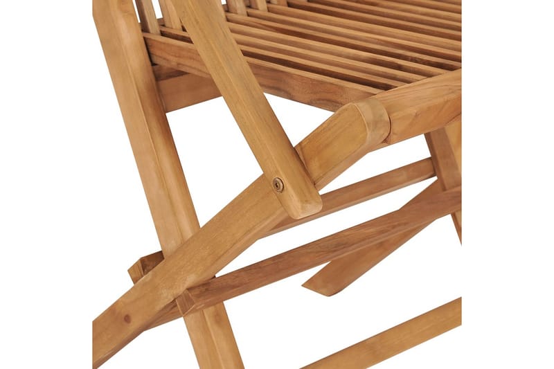 beBasic foldbare havestole 8 stk. massivt teaktræ - Brun - Spisebordsstole udendørs - Altanstole