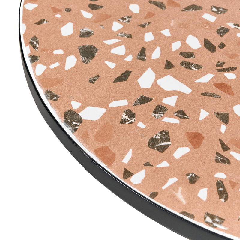 Bistrobord udendørs Adrano 60 cm terrazzoeffekt Jern - Sort/Orange - Havemøbler - Balkon - Balkonmøbler - Altanborde