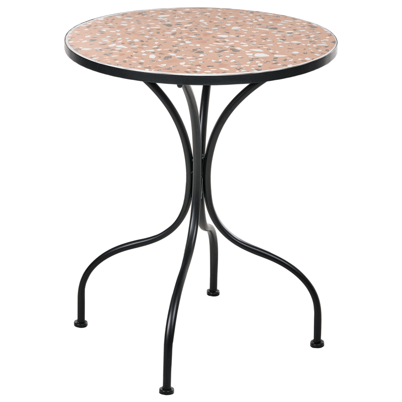 Bistrobord udendørs Adrano 60 cm terrazzoeffekt Jern - Sort/Orange - Havemøbler - Balkon - Balkonmøbler - Altanborde