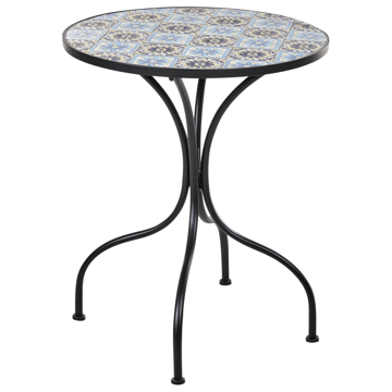 Bistrobord udendørs Aggius 60 cm Jern - Sort/Blå - Havemøbler - Balkon - Balkonmøbler - Altanborde