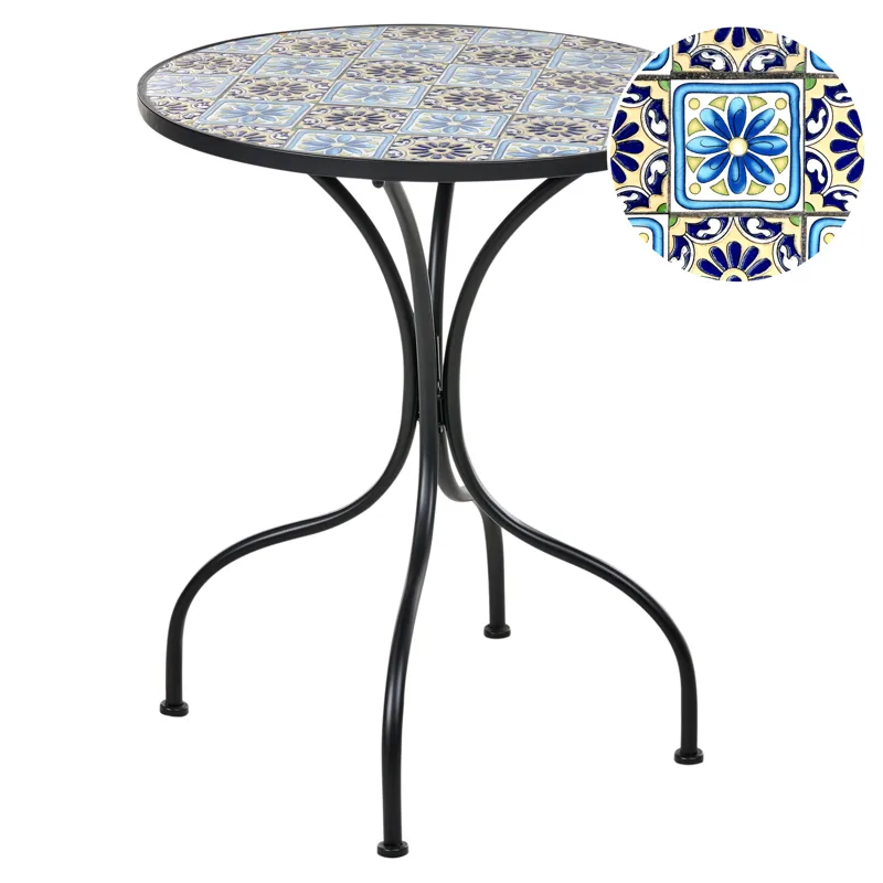 Bistrobord udendørs Aggius 60 cm Jern, Sort/Blå