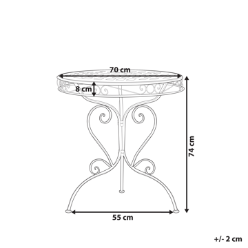 Bistrobord udendørs Albinia 70 cm Jern - Blå - Havemøbler - Balkon - Balkonmøbler - Altanborde