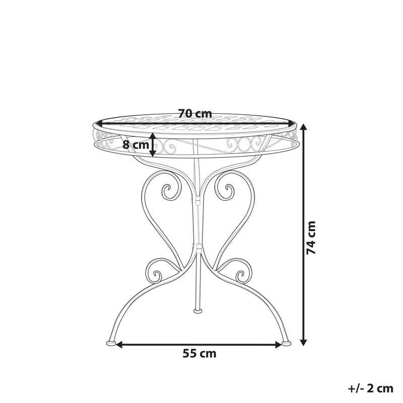 Bistrobord udendørs Albinia 70 cm Jern - Blå - Havemøbler - Balkon - Balkonmøbler - Altanborde