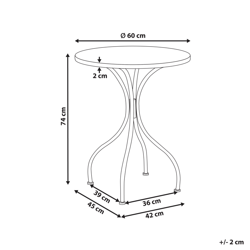 Bistrobord udendørs Anapo 60 cm Jern - Sort/Grøn - Havemøbler - Balkon - Balkonmøbler - Altanborde