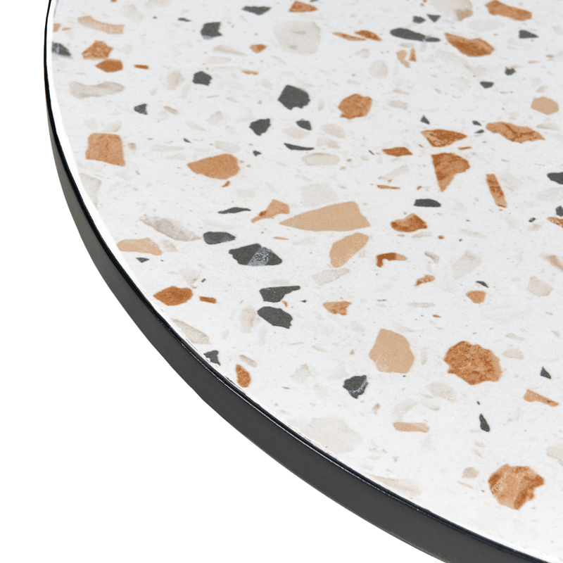 Bistrobord udendørs Artena 60 cm terrazzoeffekt Jern - Sort/Hvid - Havemøbler - Balkon - Balkonmøbler - Altanborde