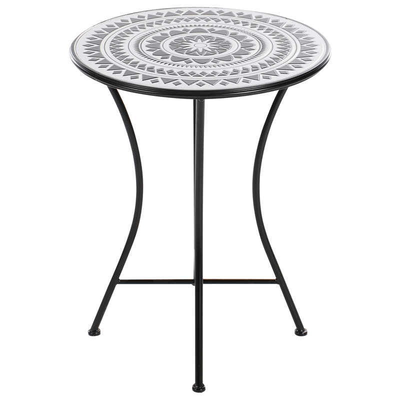 Bistrobord udendørs Comiso 60 cm Jern - Sort/Hvid - Havemøbler - Balkon - Balkonmøbler - Altanborde