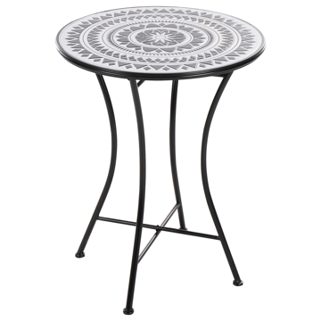Bistrobord udendørs Comiso 60 cm Jern - Sort/Hvid - Havemøbler - Balkon - Balkonmøbler - Altanborde