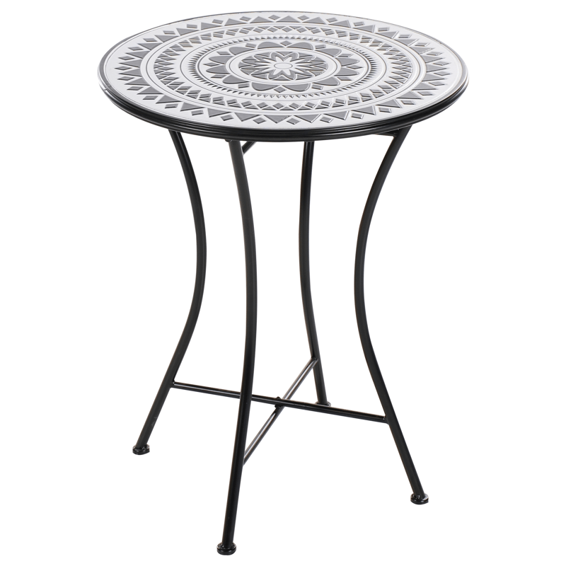 Bistrobord udendørs Comiso 60 cm Jern - Sort/Hvid - Havemøbler - Balkon - Balkonmøbler - Altanborde