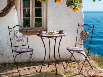 Bistrobord udendørs Coriano 60 cm Jern - Sort/Blå - Havemøbler - Balkon - Balkonmøbler - Altanborde