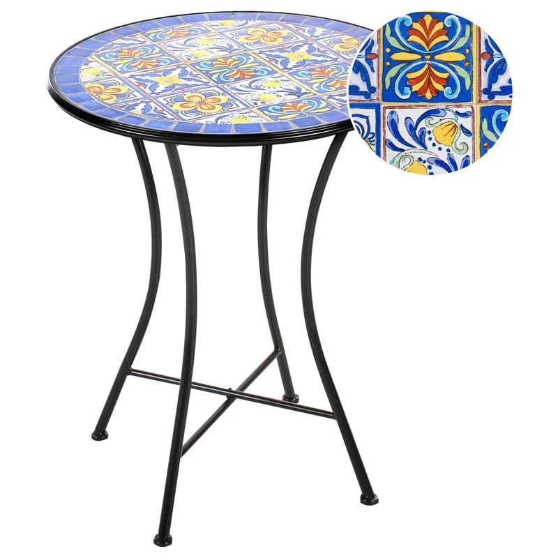 Bistrobord udendørs Coriano 60 cm Jern, Sort/Blå