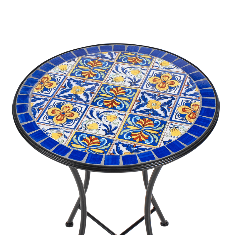 Bistrobord udendørs Coriano 60 cm Jern - Sort/Blå - Havemøbler - Balkon - Balkonmøbler - Altanborde