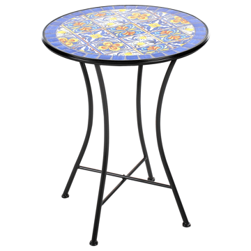 Bistrobord udendørs Coriano 60 cm Jern - Sort/Blå - Havemøbler - Balkon - Balkonmøbler - Altanborde