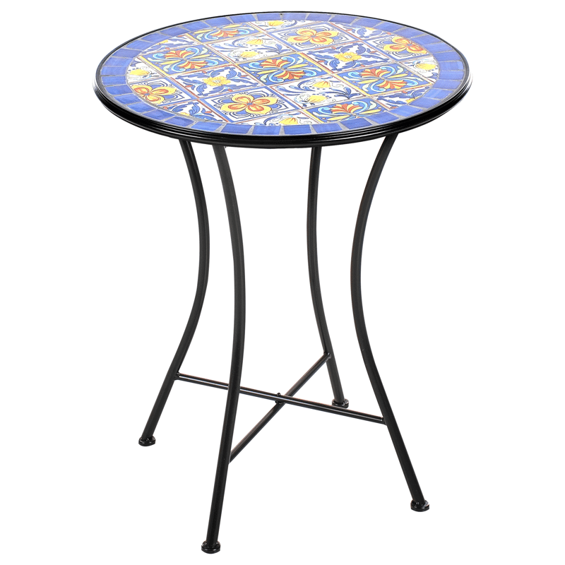 Bistrobord udendørs Coriano 60 cm Jern - Sort/Blå - Havemøbler - Balkon - Balkonmøbler - Altanborde