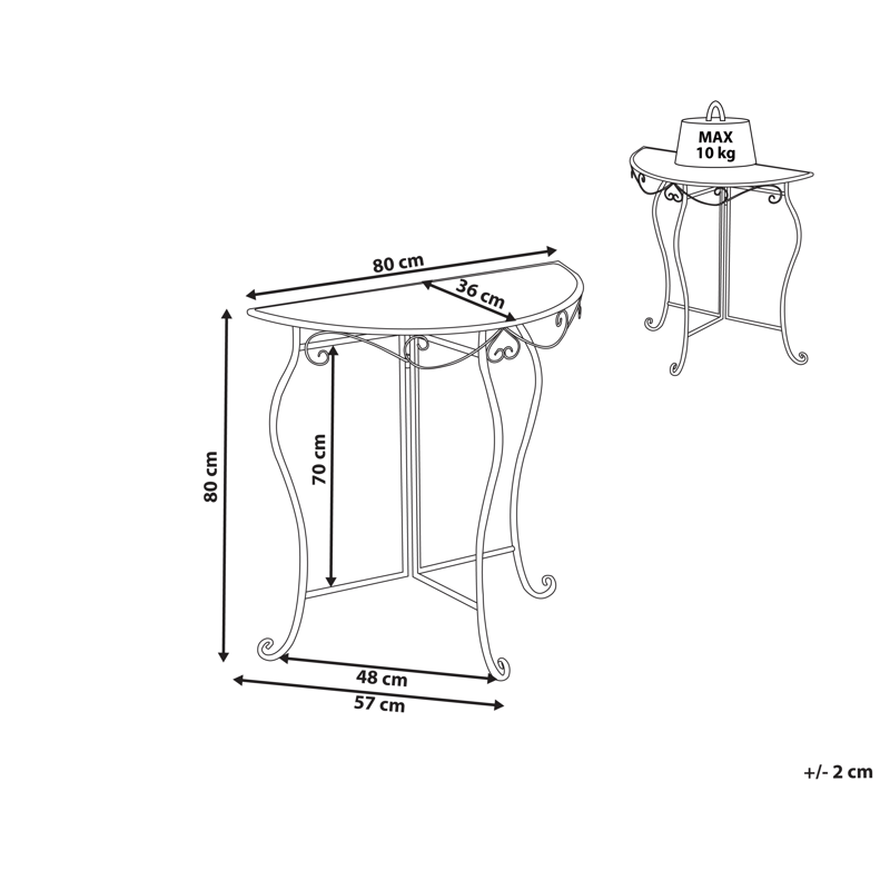 Bistrobord udendørs Folelli 80 cm Jern - Beige - Havemøbler - Balkon - Balkonmøbler - Altanborde