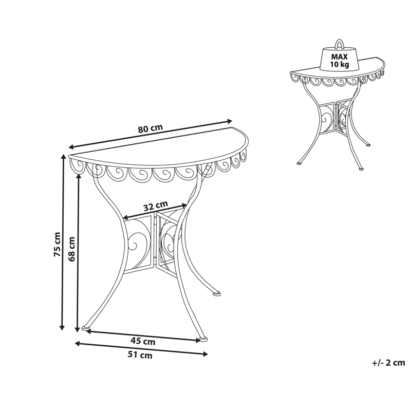 Bistrobord udendørs Juina 80 cm Jern - Beige - Havemøbler - Balkon - Balkonmøbler - Altanborde