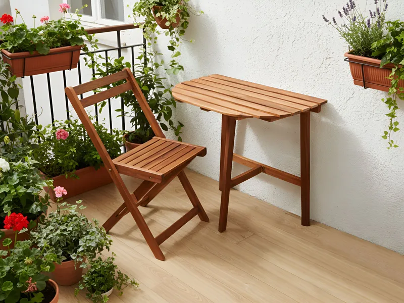 Bistrobord udendørs Osigo 4470 cm akacietræ - Brun - Havemøbler - Balkon - Balkonmøbler - Altanborde