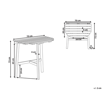 Bistrobord udendørs Osigo 4470 cm akacietræ - Brun - Havemøbler - Balkon - Balkonmøbler - Altanborde
