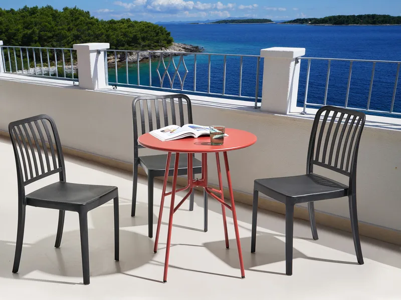 Bistrobord udendørs Taltal 64 cm - Rød - Havemøbler - Balkon - Balkonmøbler - Altanborde