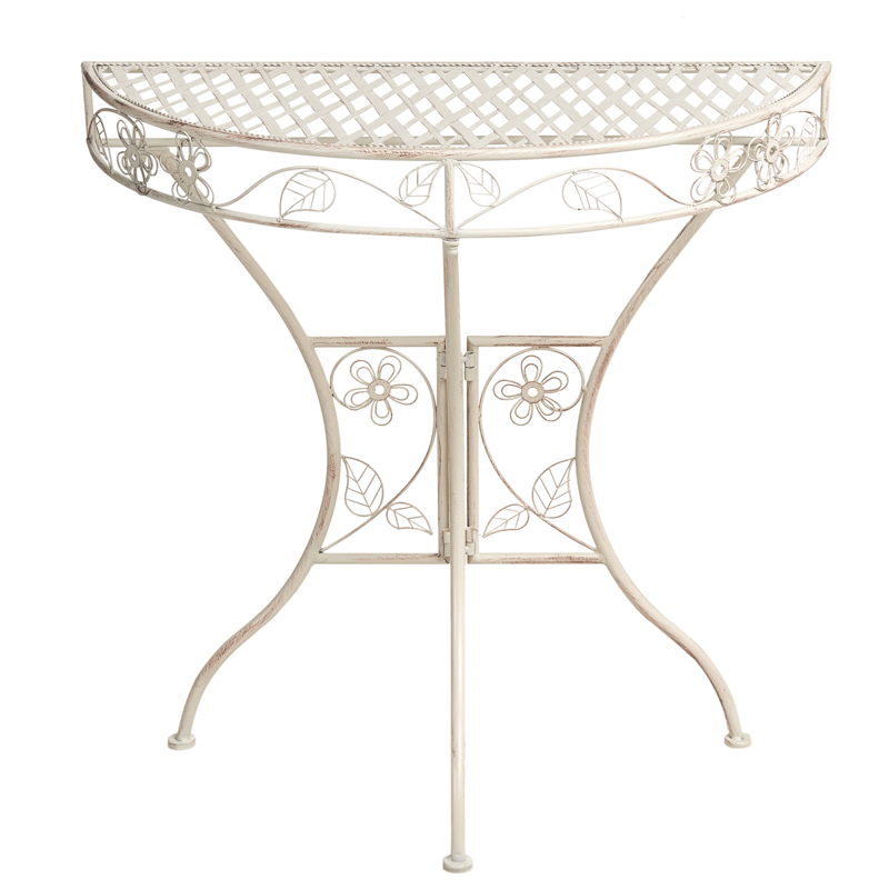 Bistrobord udendørs Yaviza 80 cm Jern - Beige - Havemøbler - Balkon - Balkonmøbler - Altanborde