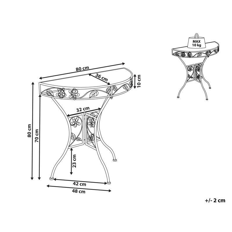 Bistrobord udendørs Yaviza 80 cm Jern - Beige - Havemøbler - Balkon - Balkonmøbler - Altanborde