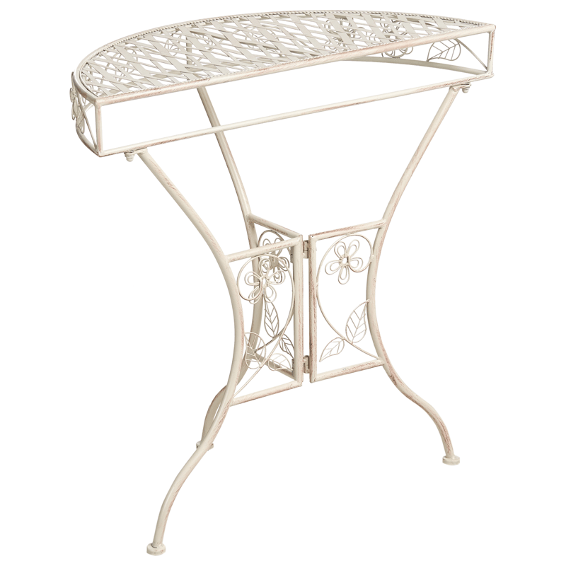 Bistrobord udendørs Yaviza 80 cm Jern - Beige - Havemøbler - Balkon - Balkonmøbler - Altanborde